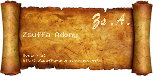 Zsuffa Adony névjegykártya